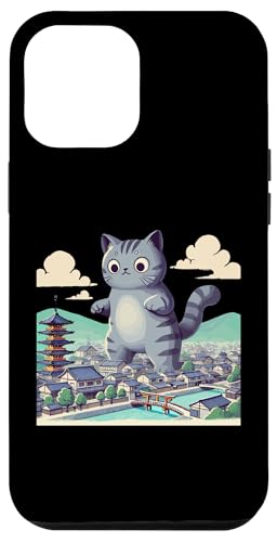 Hülle für iPhone 15 Pro Max Kawaii Katze Kaiju Catzilla Japanische Männer Frauen Kinder Lustige Katze von Nerrrdy