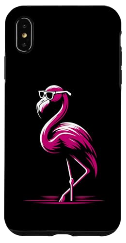 Hülle für iPhone XS Max Pink Flamingo in Brille Herren Damen Kinder Lustiger Flamingo von Nerrrdy