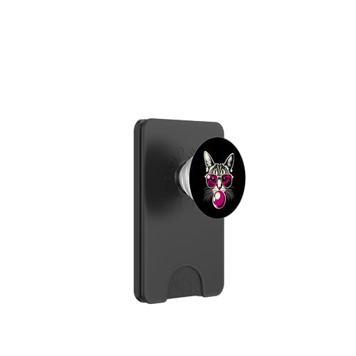 Katze in rosa Brille rosa Blase Männer Frauen Kinder lustige Katze PopSockets PopWallet für MagSafe von Nerrrdy