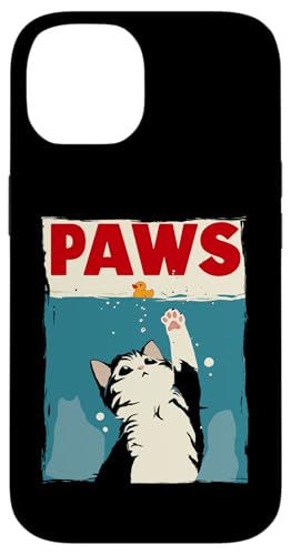 Lustige Katze mit Aufschrift „Paws Cat“, für Herren, Kinder, Damen Hülle für iPhone 14 von Nerrrdy