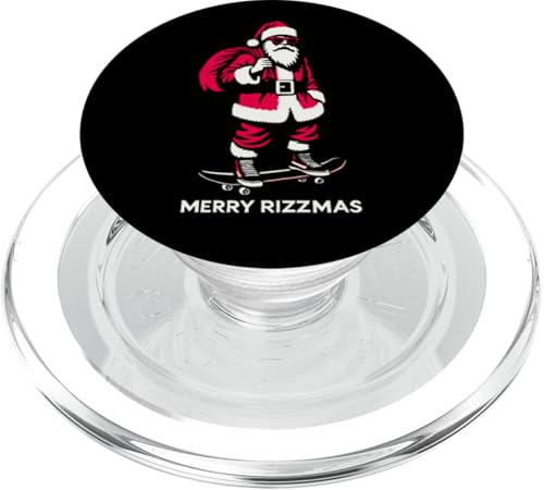 Merry Rizzmas Santa Skating für Jugendliche, lustige Weihnachten PopSockets PopGrip für MagSafe von Nerrrdy