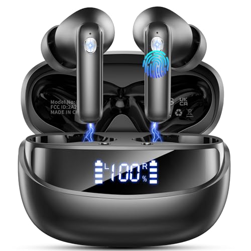 Bluetooth Kopfhörer, Kopfhörer Kabellos Bluetooth 5.4, In Ear Kopfhörer mit HiFi Stereo, 50 Std Spielzeit Kabellose Kopfhörer mit ENC Noise Cancelling Mics, IP7 Wasserdicht Ohrhörer LED-Anzeige, USB-C Bluetooth Kopfhörer, Kopfhörer Kabellos Bluetooth 5.4, In Ear Kopfhörer mit HiFi Stereo, 50 Std Spielzeit Kabellose Kopfhörer mit ENC Noise Cancelling Mics, IP7 Wasserdicht Ohrhörer LED-Anzeige, USB-C von Nerunsa