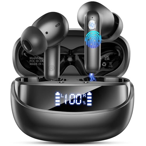 Bluetooth Kopfhörer, Kopfhörer Kabellos Bluetooth 5.4 HiFi Stereo, In Ear Kopfhörer mit ENC Noise Cancelling Mics, IP7 Wasserdicht Ohrhörer, 50 Std Spielzeit Kabellose Kopfhörer mit LED-Anzeige, USB-C Bluetooth Kopfhörer, Kopfhörer Kabellos Bluetooth 5.4 HiFi Stereo, In Ear Kopfhörer mit ENC Noise Cancelling Mics, IP7 Wasserdicht Ohrhörer, 50 Std Spielzeit Kabellose Kopfhörer mit LED-Anzeige, USB-C von Nerunsa