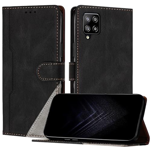 Netany Schutzhülle für Samsung Galaxy A42 5G, PU Leder Flip Wallet Handyhülle mit magnetisch Kartenfächer Standfunktion Hülle für Galaxy A42 5G - Schwarz von Netany