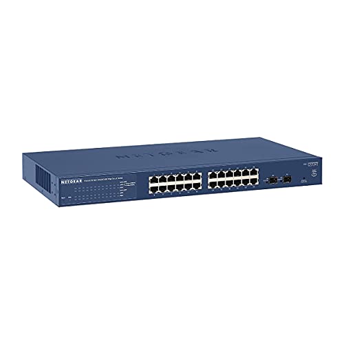 NETGEAR GS724T 24 Port Gigabit Ethernet LAN Switch Smart (Netzwerk Switch Managed mit 2x 1G SFP, Desktop oder 19 Zoll Rack-Montage, ProSAFE Lifetime-Garantie) von Netgear