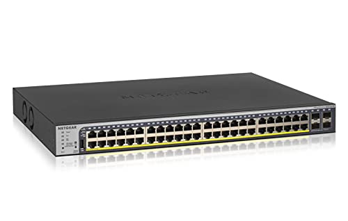 NETGEAR GS752TP 48 Port Gigabit Ethernet LAN PoE Switch Smart und 4x 1G-SFP (Netzwerk Switch Managed mit 48x PoE+ 380W, Desktop oder 19 Zoll Rack-Montage, ProSAFE Lifetime-Garantie) von Netgear