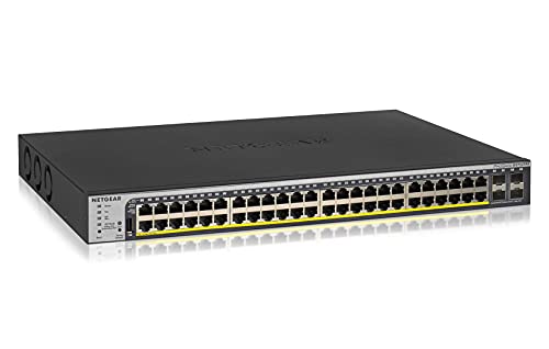 Netgear GS752TPP 48 Port Gigabit Ethernet LAN PoE Switch Smart und 4x 1G-SFP (Netzwerk Switch Managed mit 48x PoE+ 760W, Desktop oder 19 Zoll Rack-Montage, ProSAFE Lifetime-Garantie) von Netgear