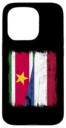 Suriname Holland halbe Flagge Surinamesisches niederländisches Erbe Hülle für iPhone 15 Pro von Netherlands Flag Designs Proud Dutch Roots