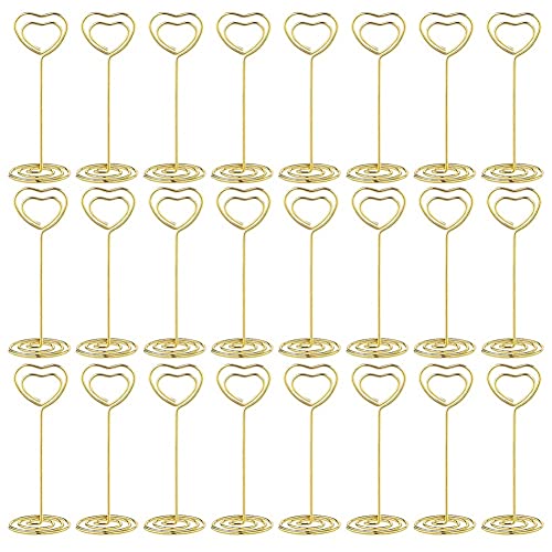 Netoches 24 StüCk Tisch Karten Halter Form Tisch Nummern StäNder Tisch Nummern Halter für Menü Clips, Gold von Netoches