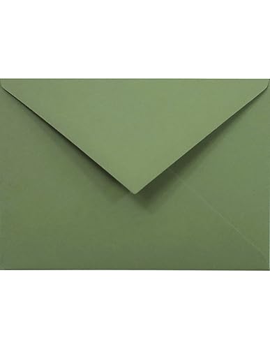 Netuno 100 Briefumschläge Oliv-Grün DIN C6 114 x 162 mm 120g Materica Verdigris Briefkuverts farbig hochwertig C6 Briefhüllen bunt für Einladungskarten Hochzeitskarten Geburtstagskarten von Netuno