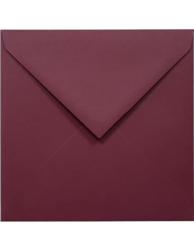 Netuno 100 quadratische Briefumschläge Bordeaux 17 x 17 cm 120g Malmero Palissandre elegante Umschläge farbig für Hochzeit Geburtstag Weihnachten Einladungskarten bunte Kuverts quadratisch von Netuno