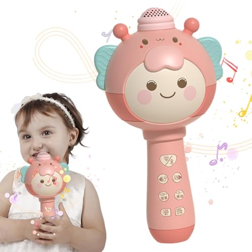 NevPuose Kindermikrofon -Karaoke, Mikrofon zum Singen Kinder - Handheld Cartoon Karaoke Mic Speaker - Sprachveränderung Musik singt Spielzeug mit farbenfrohen Lichtern für alle Smartphones von NevPuose