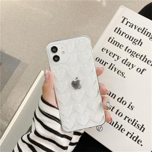 NevStp Love Heart Roségold-Handyhülle für iPhone 11 15 Pro Max 12 Pro 13 14 XS 7 8 Plus Stoßfeste Beschichtungsabdeckung, Transparent, für iPhone 14pro von NevStp