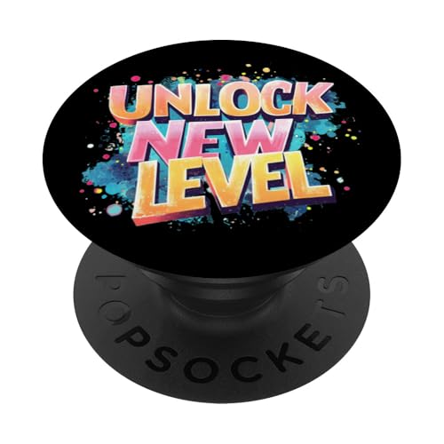 Vibrant Unlock New Level Statement für Gaming-Liebhaber PopSockets Klebender PopGrip von New Level