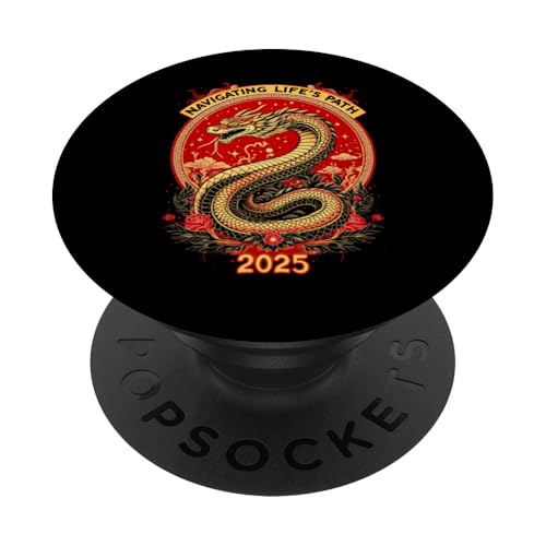 Mondneujahr 2025, Jahr der Schlange Navigating Life's PopSockets Klebender PopGrip von New Year 2025 Gifts & Year Of The Snake Gifts