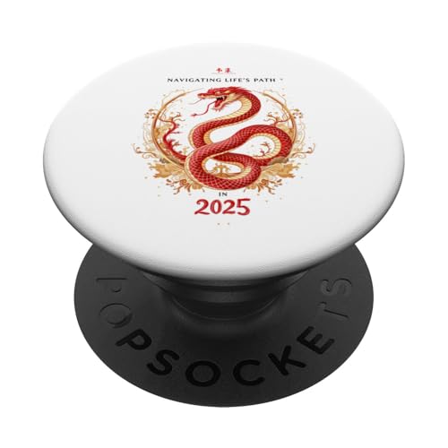 Mondneujahr 2025 Jahr der Schlange Navigating Life's Path PopSockets Klebender PopGrip von New Year 2025 Gifts & Year Of The Snake Gifts