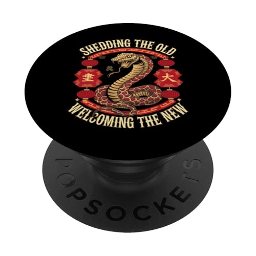 Mondneujahr 2025 Jahr der Schlange Shedding The Old PopSockets Klebender PopGrip von New Year 2025 Gifts & Year of the Snake Gifts