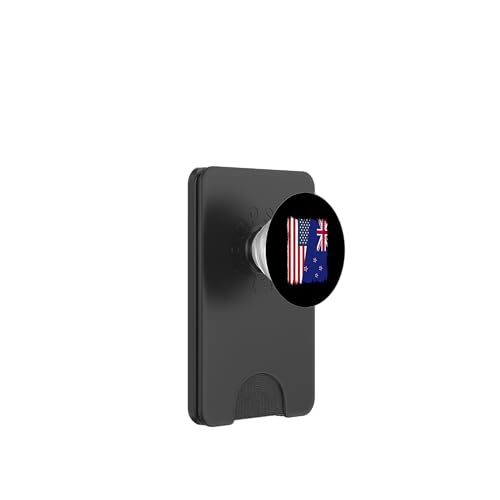 Amerika Neuseeland Halbflagge USA NZ Freundschaft PopSockets PopWallet für MagSafe von New Zealand Flag Design Love Aotearoa NZ Roots