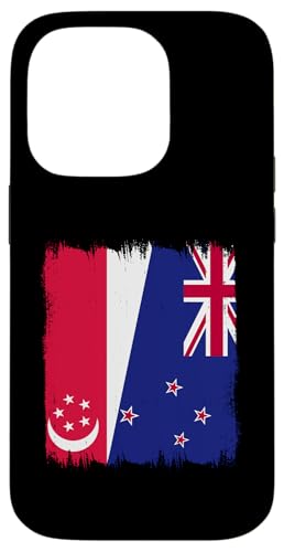 Hülle für iPhone 14 Pro Singapur Neuseeland Halbflagge Singapur Neuseeland Freundschaft von New Zealand Flag Design Love Aotearoa NZ Roots