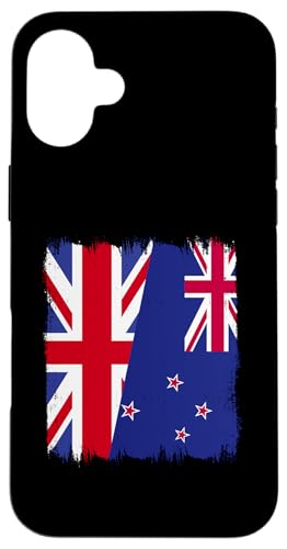 Hülle für iPhone 16 Plus Britische Neuseeland-Flagge, halbe Flagge, Großbritannien, Neuseeland, Freundschaft von New Zealand Flag Design Love Aotearoa NZ Roots