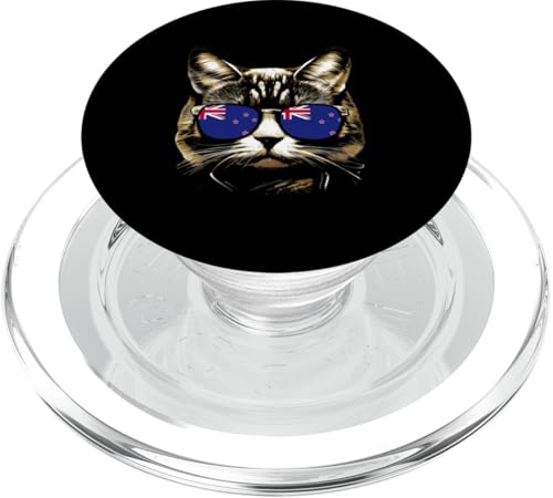 Neuseeland Cat Sunglasses Wear Kiwi Flag Aotearoa NZ PopSockets PopGrip für MagSafe von New Zealand Flag Design Love Aotearoa NZ Roots