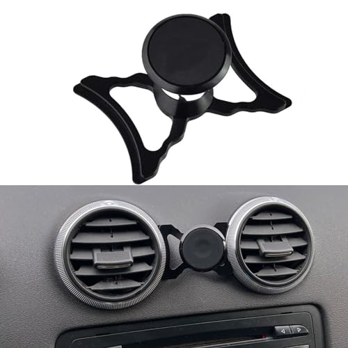 NewTH Magnetisch Kfz-Halterung für Audi A3 8P / S3 8P (2004–2013), Magnet Auto Handyhalter Geeignet für Smartphones GPS Handyhalterung mit 360 Grad Drehbar Phone Holder Halterung,Schwarz von NewTH