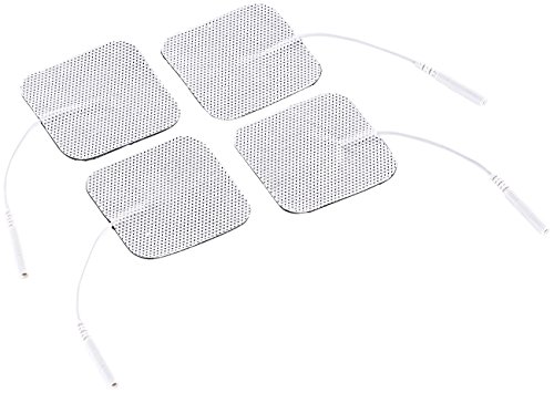Newgen Medicals Elektro Pads: Elektroden-Pads für Reizstrom-Geräte, 2-mm-Anschluss, 5x5 cm, 4er-Set (Elektro Massage Pads, Massage Pads elektrisch, Reizstromgeräte) von Newgen Medicals