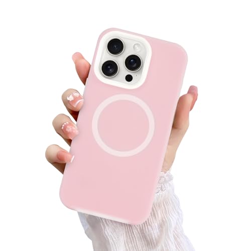 Newseego für iPhone 15 Pro Max Hülle, Kompatibel mit MagSafe Flüssiges Silikon Handyhülle Stoßfest Fallschutz Anti-Kratz Süß Niedlich Schutzhülle iPhone 15 Pro Max Case 6,7 Zoll Rosa von Newseego