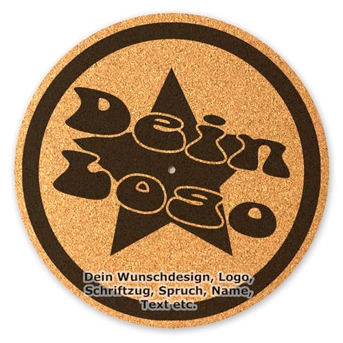 Next Ferry - Slipmat - Personalisierbar mit Wunschtext & Foto - Plattenspieler Matte aus Kork - Slipmats für Dj's - Plattentellerauflage für alle Plattenspieler Turntables - gedruckt in Deutschland von Next Ferry