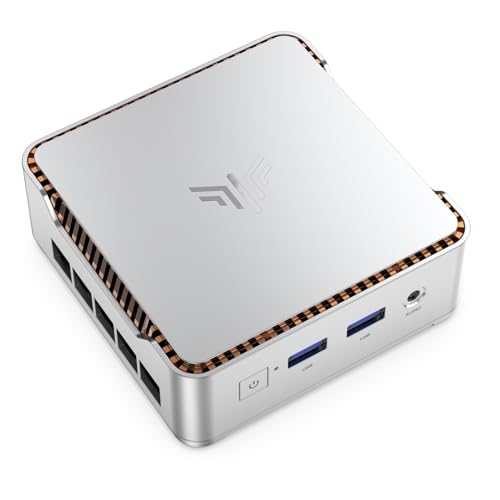 NiPoGi E2 Mini PC Ιntel Twin Lake N150(bis zu 3,6 GHz), 16 GB DDR4 256 GB M.2 SSD Mini Desktop Computer, 4K@60Hz Dual Display, HDMI 2.0, DP, Dual-WiFi, Micro-PC mit VESA für Schule/Büro. von NiPoGi