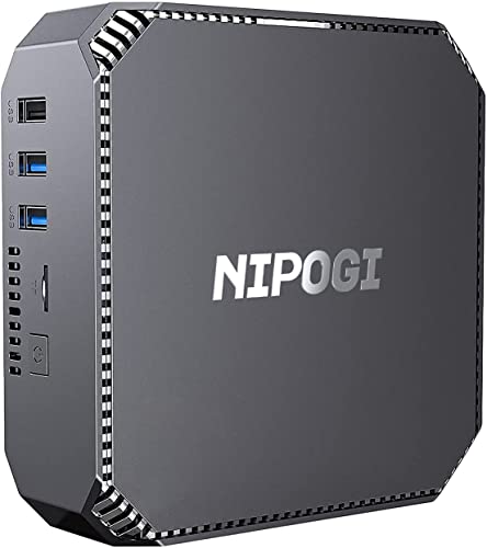 NiPoGi Mini PC, Ιntel Celeron J3455 8GB RAM/128GB ROM Mini Computer mit Windows 10 Pro, Micro PC Unterstützung Dual HDMI 4K, Wake On LAN, Tiny Desktop PC für Business, Meeting, Office, School und HTPC von NiPoGi