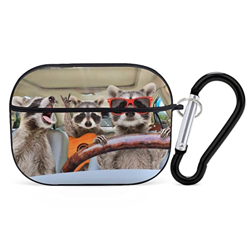 Funny Raccoon Sitting in the Car Airpods Pro Case with Key Chain Full Protective Durable Shockproof Wireless Headphone Case PC Hard Case Cover for Apple AirPods Pro Case 2nd / 1st Generation von Niapessel