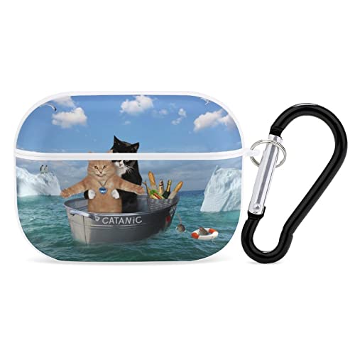 Funny Two Cats Print Airpods Pro Case with Key Chain Full Protective Durable Shockproof Wireless Headphone Case PC Hard Case Cover for Apple AirPods Pro Case 2nd / 1st Generation von Niapessel