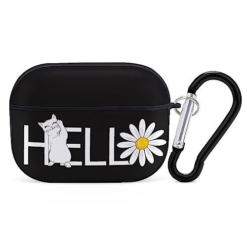 Hello Black Cat Print Airpods Pro Case with Key Chain Full Protective Durable Shockproof Wireless Headphone Case PC Hard Case Cover for Apple AirPods Pro Case 2nd / 1st Generation von Niapessel