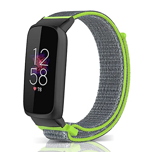 Niboow Armband Kompatibel mit Fitbit Luxe, Männer und Frauen Nylon Solo Loop Einstellbar Klettverschluss Ersatzband Armbänder Kompatibel mit Fitbit Luxe - Gelb von Niboow