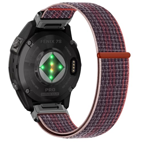 Niboow Nylon QuickFit 20mm Armband für Garmin Fenix 8 43mm/Fenix 7S Pro Solar/Garmin Epix Pro 42mm, Klettverschluss Ersatzband Armbänder für Garmin Fenix 7S/6S/6S pro/5S/5S Plus/Descent Mk2S - Lila von Niboow