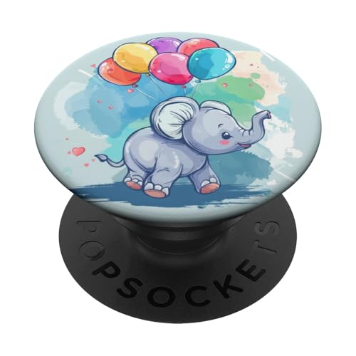 Elefant mit Luftballons für einen niedlichen und festlichen Look PopSockets mit austauschbarem PopGrip von Nice Elephant with Balloons Outfit