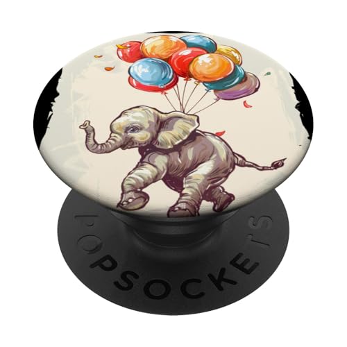 Hübscher Elefant mit bunten Luftballons Kostüm PopSockets mit austauschbarem PopGrip von Nice Elephant with Balloons Outfit