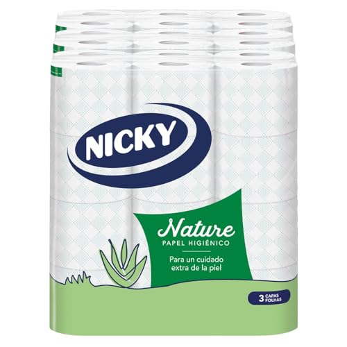 Nicky Nature Toilettenpapier, 72 Rollen, 3 Schichten von Nicky