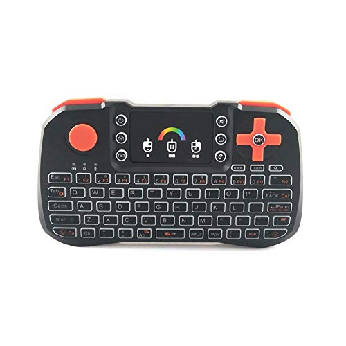 Nicoone 2 4 Ghz Wireless Game Controller QWERTY Tastatur mit Maus Touchpad Bunte Backlit für Smart TV Computer von Nicoone