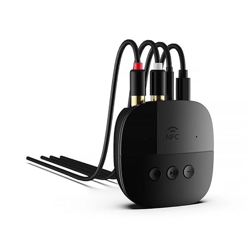 Nicoone Bluetooth 5.2 Empfänger mit NFC 3,5 mm AUX/RCA Wireless Bluetooth Audio Adapter Unterstützung USB TF Karte von Nicoone