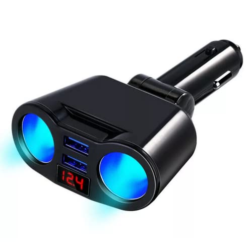 Nicoone Kfz-Ladegerät-Adapter, USB-Kfz-Ladegerät, Zigarettenanzünder-Splitter, 12 V/24 V, Dual-USB-Auto-Zigarettenanzünder-Splitter, Zigarettenanzünder-Adapter für Smartphones/GPS/Fahrzeuggeräte von Nicoone