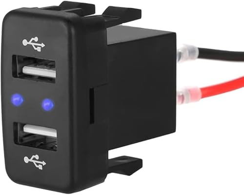 Nicoone USB Adapter Auto Charger für Toyota,12V/24V Dual USB Anschluss Auto Ladegerät,Kfz-Handyladegeräte Kompatibel mit Meisten Mobiltelefone,Tablets,DVR von Nicoone