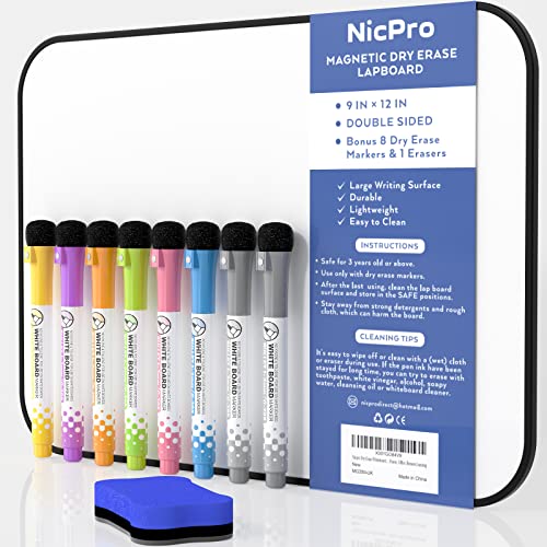 Nicpro A4 Klein Magnetisches Whiteboard, Mini Trocken abwischbar Magnettafel Doppelseitiges mit 8 Bunte Stifte Schwamm für Kinder, Schüler, Klassenzimmer, Schulmaterial, Lernen, Schreiben(21 x 30 cm) Nicpro A4 Klein Magnetisches Whiteboard, Mini Trocken abwischbar Magnettafel Doppelseitiges mit 8 Bunte Stifte Schwamm für Kinder, Schüler, Klassenzimmer, Schulmaterial, Lernen, Schreiben(21 x 30 cm) von Nicpro