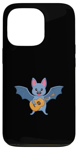 Fledermaus, die Gitarre spielt Niedlicher Gitarrenspieler Hülle für iPhone 13 Pro von Niedliche Fledermäuse Exotische Silhouette Tiere