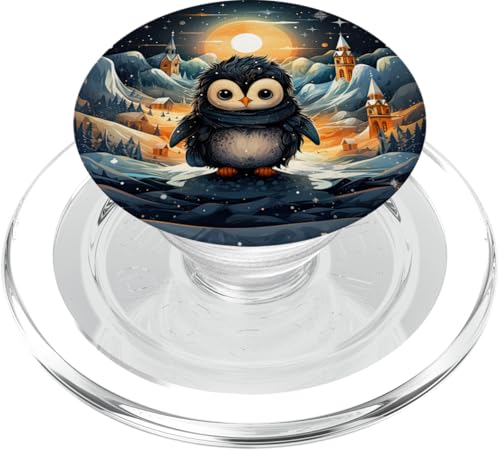 Pinguin Winter Tiere Illustration Fantasie Winterlandschaft PopSockets PopGrip für MagSafe von Niedliche Pinguin Geschenk Accessoires