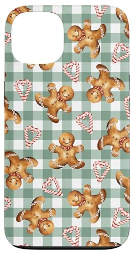 Hülle für iPhone 13 Lebkuchenmännchen-Zuckerstangen-Muster von Niedliche Vintage-Weihnachtsdesigns