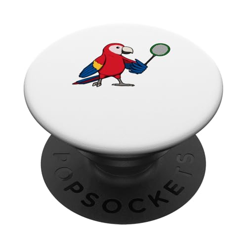 Papagei Badminton Spieler Niedliche Vögel Hobby Sport PopSockets Klebender PopGrip von Niedliche ironische Papagei Vogel Zitate & Sprüche