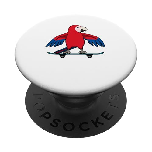 Papagei Skateboarding Hobby Skater Sport PopSockets Klebender PopGrip von Niedliche ironische Papagei Vogel Zitate & Sprüche