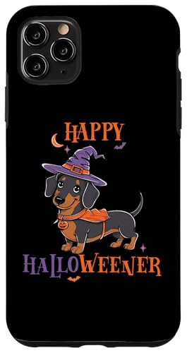 Hülle für iPhone 11 Pro Max Fröhlicher Halloweener, lustiger Weenie-Halloween-Dackelhund von Niedliche und freche